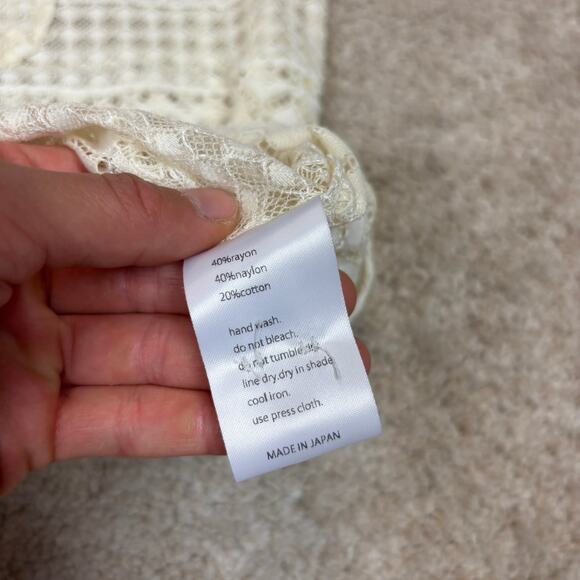 The Conspires Rayon Button Up Knit Mesh Loop Collar Shirt Made in Japan Small - Picture 9 of 11